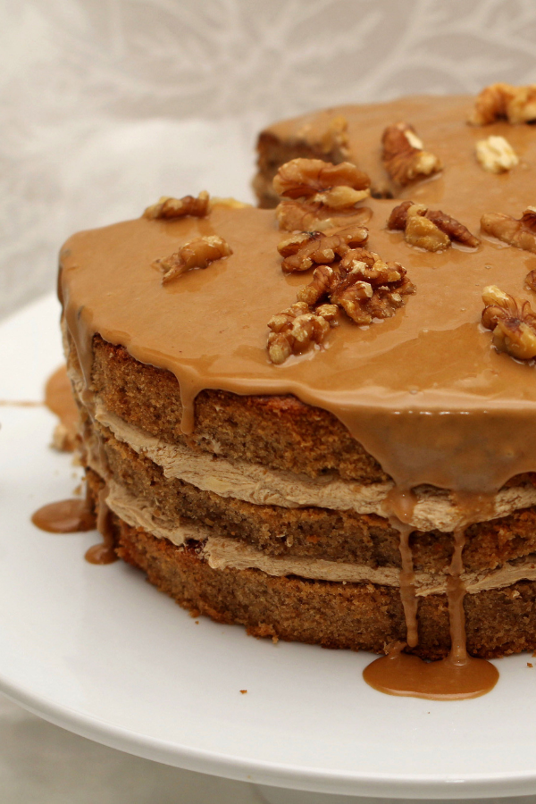 Coffee Walnut Layer Cake with Caramel Drizzle - Heilala Vanilla US