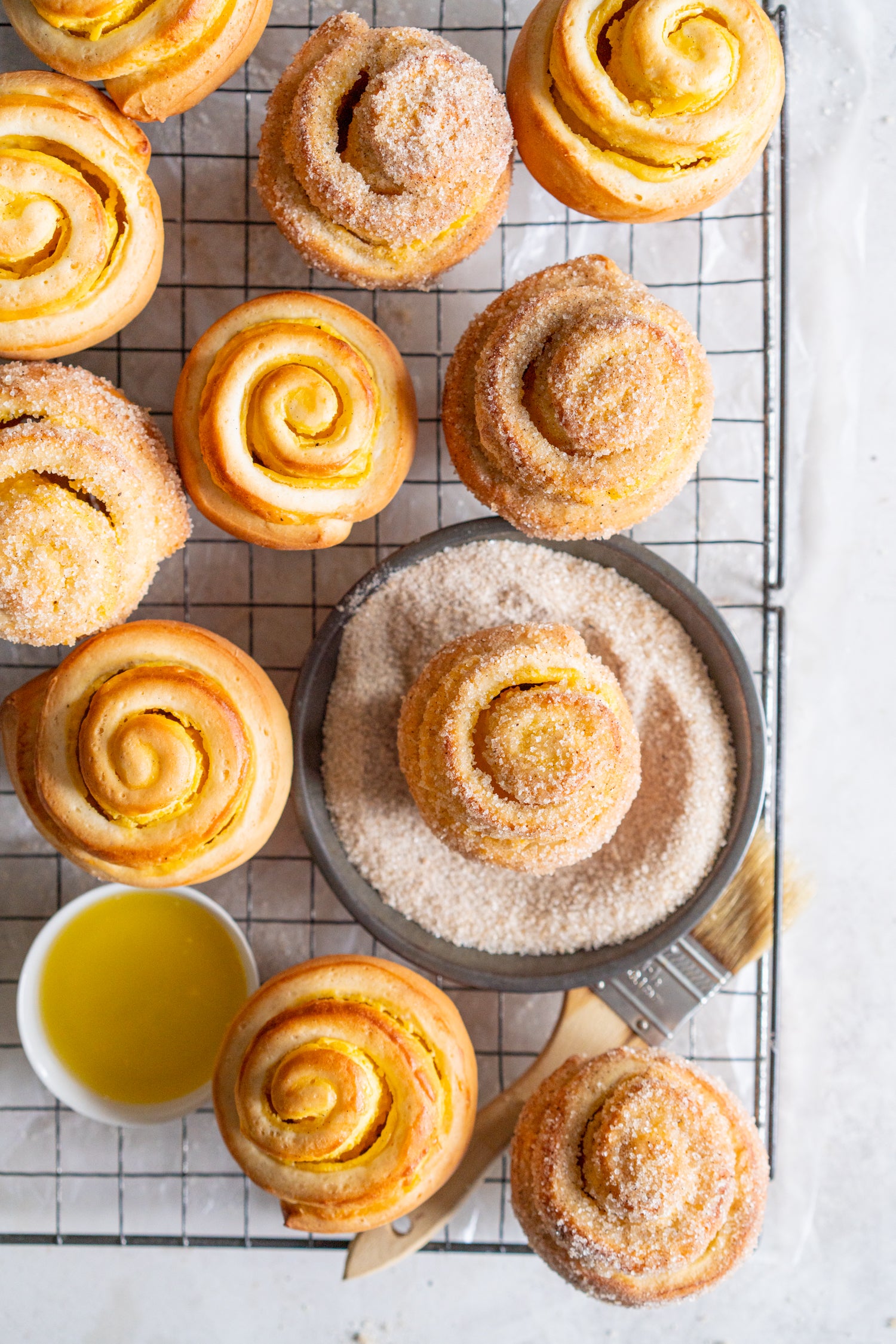 Vanilla Bean Custard Sweet Rolls with Vanilla Sugar