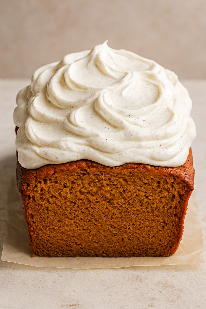 Pumpkin Spiced Loaf with Vanilla Bean Frosting