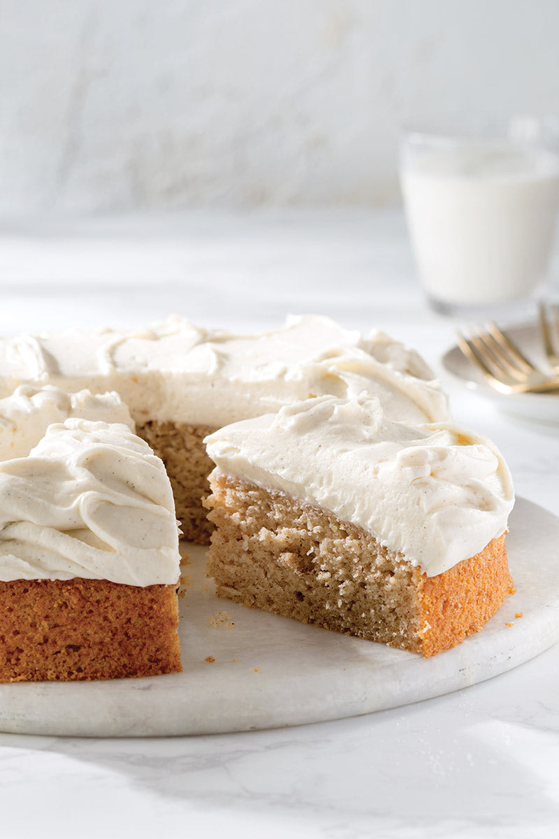 Vanilla Applesauce Cake with Cream Cheese Frosting