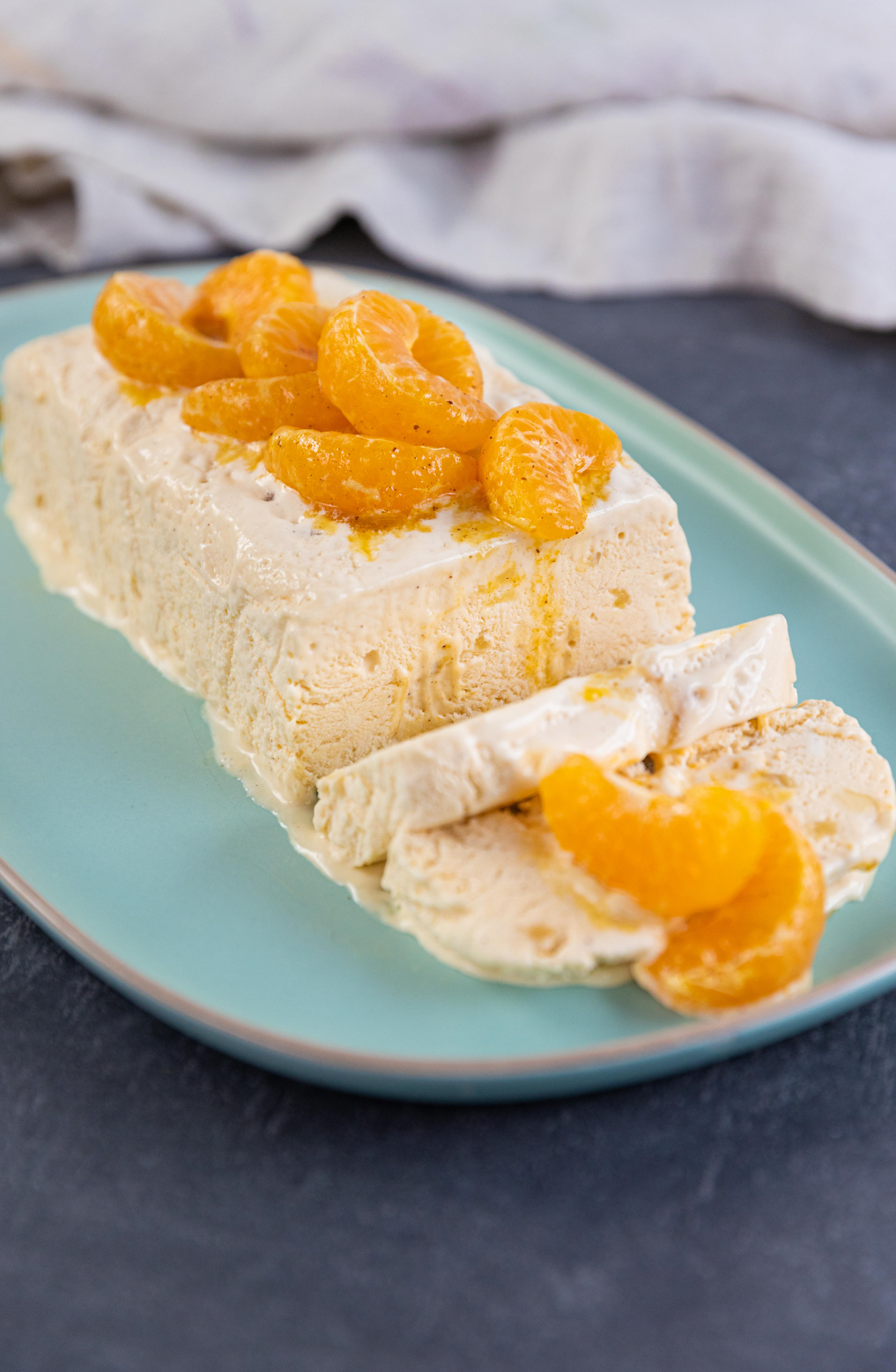 Vanilla & Ginger Semifreddo with Glazed Mandarins