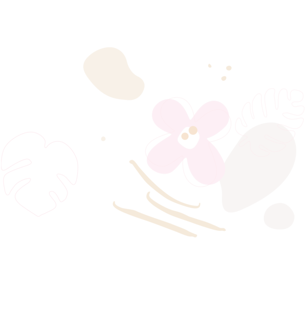 Pink flower and light pink vanilla beans graphic