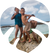 Boys on a rock at beach